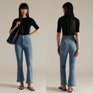 New Free People We The Free Jayde Crop Flare Hayley Blue Jeans Size 30